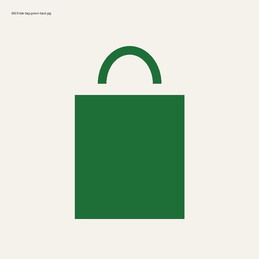 Green canvas tote, back